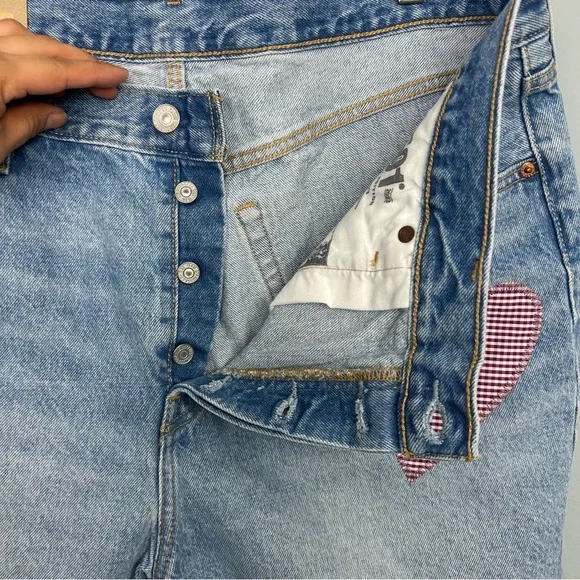 Levi’s 501 150 anniv high rise women’s denim  patch heart size 16W button fly - Picture 12 of 16